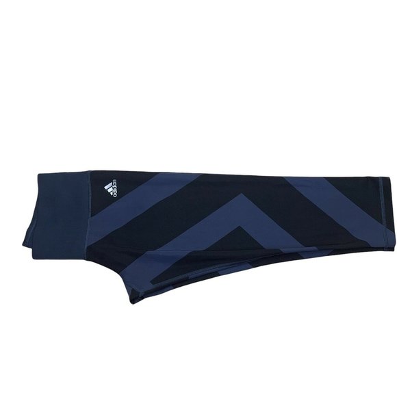 Adidas Climate Capri Leggings Purple And Black Striped Accent Womens Size Small - Picture 2 of 12